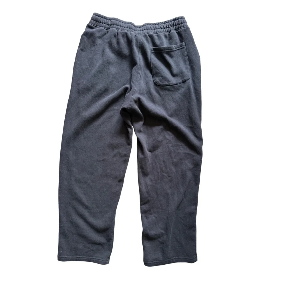 The North Face Sweatpants Mens M Black Circular Design Fleece Joggers Logo